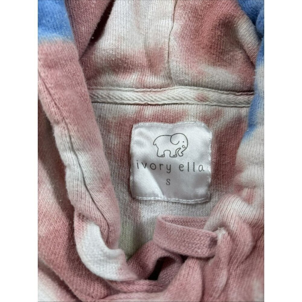 Ivory Ella y2k Tie Dye Hoodie Women's Small Pullover Sweatshirt Pastel Colors - Picture 3 of 6